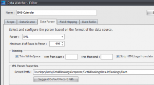 Coolsign data parser screen